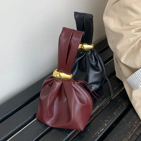 Γυναικεία Πλισέ Cloud Τσάντα Χειρός Δερματίνη PU Casual Μετακίνησης Λαβή Κορυφής Μικρή Τσάντα Κουβά Καθημερινή Μόδα Tote Τσάντα