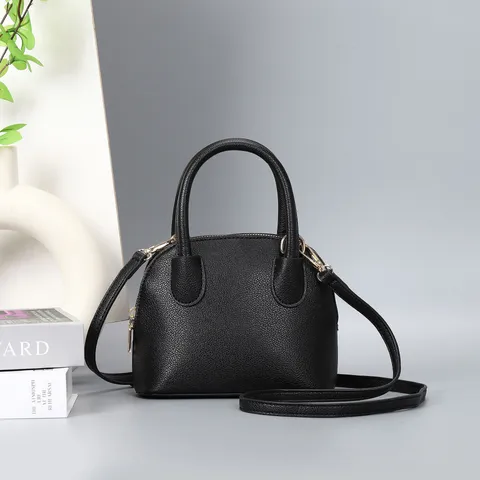 Women Fashion Shell Bag PU Leather Solid Color Top Handle Crossbody Bag Casual Daily Purse Handbag For Women