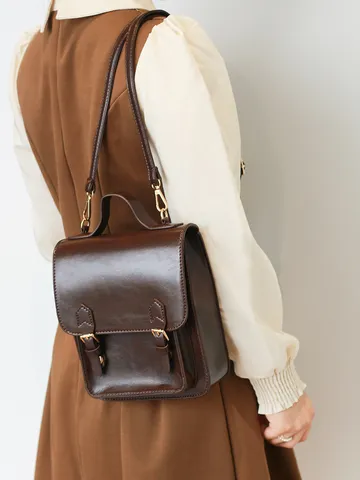 Femmes Petit Sac à Dos Cuir PU Style Collège Mode Casual Sac d'École Vintage Mini Sac à Dos Voyage Quotidien