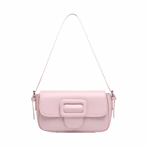 Minimalist PU Leather Underarm Bag For Women Solid Color Square Shoulder Bag Fashion Chic Commuter Handbag Purse