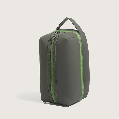 Japanese Style Color Block Waterproof PU Cosmetic Bag Multi-Compartment Large Capacity Travel Makeup Pouch Toiletry Bag