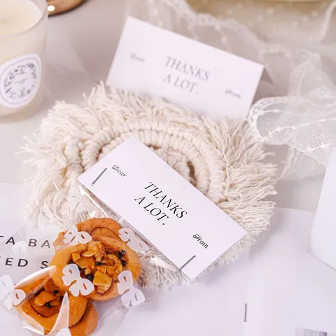 Minimalista Ins Thanks A Lot Encabezado de Tarjeta de Papel Cartulina OPP Plástico Transparente Bolsas de Embalaje de Galletas Para Hornear Turrón