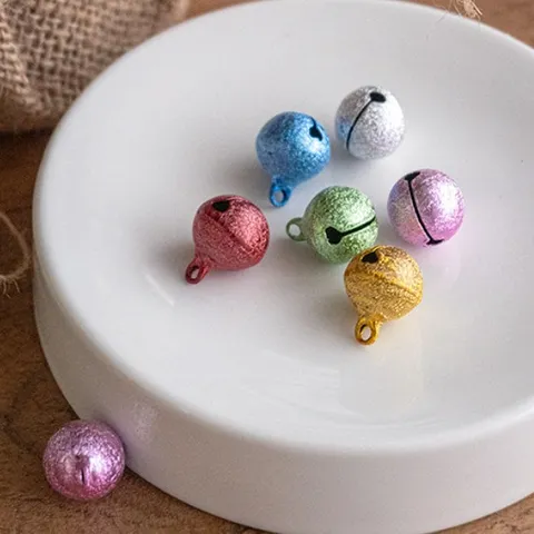 Clochettes en Cuivre Dépoli Cloches de Noël Colorées pour Accessoires de Bricolage Décoration de Fête Set de Cloches