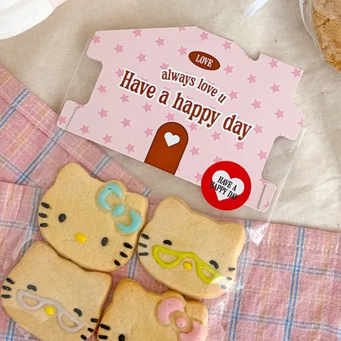 House Shaped Gift Wrapping Paper Header Cards Cartoon Design Sweet Dessert Header Card For Candy Biscuit Packaging Gift Tags Bags Accessories
