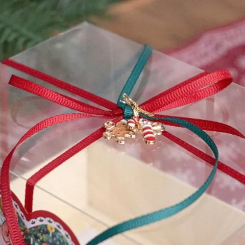 Cinta Tejida de Popotillo de Navidad de Mezcla de Poliéster y Algodón Rojo Verde para Envolver Regalos Navideños Accesorio