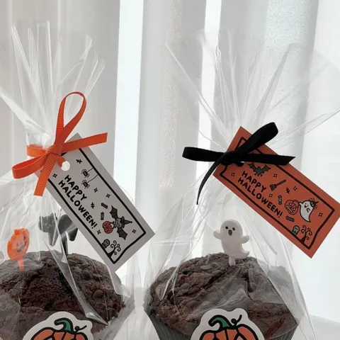 Halloween Kürbis Geist Kunstdruckpapier Geschenkanhänger Rechteck DIY Verpackungstasche Hängeetiketten Für Bäckerei Party Dekoration Bastelbedarf