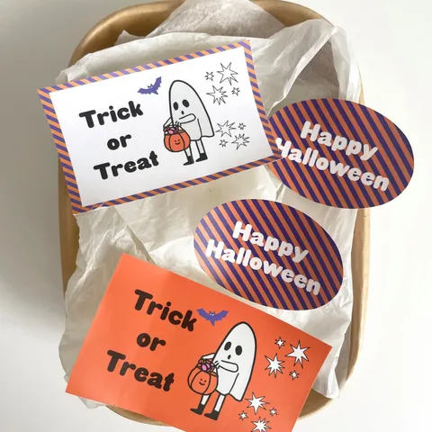 Étiquettes Adhésives Halloween Fantôme Dessin Animé Lanterne Citrouille Autocollants de Scellage Rectangle pour Boîte Cadeau