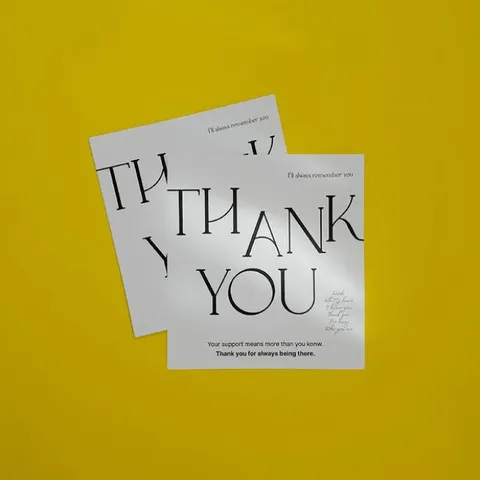 Cartes Cadeaux Thank You Modernes Minimalistes En Papier Couché Impression Couleur Étiquettes Carrées Message De Bénédiction Pour Bouquet De Fleurs Décoration Emballage Boulangerie
