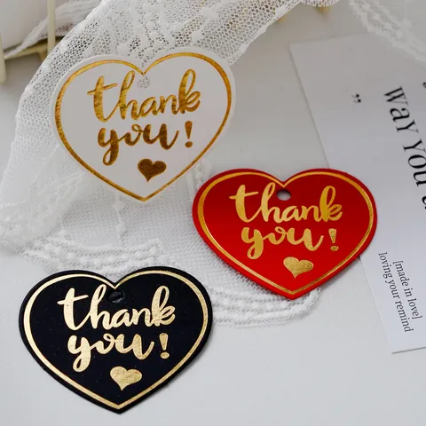 Herzförmig Goldfoliert Thank You Karton Geschenkanhänger Herz Muster Buchstaben Hängende Etiketten Für Bäckerei Hochzeit Party Geschenkverpackung Deko