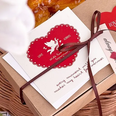 Valentinstag Herz Engel Quadratische Botschaftskarten Romantische Geschenke Verpackung Dekoration Blanko DIY Papieretiketten Hängeetiketten