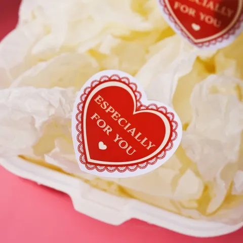 A Forma di Cuore Especially For You Confezione Regalo Carta Adesiva Adesivi Bordo in Pizzo Dolce Cuore Etichette Sigillanti Decorative Per Scatola Imballaggio Regalo San Valentino Matrimonio