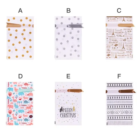 Drawstring Gift Bags Frosted Plastic Candy Cookie Storage Bags With Ribbon Bow For Christmas Birthday Party Gift Wrap