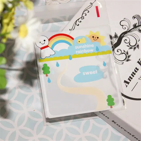 Niedliche Cartoon Regenbogen Sonne Transparente Kunststoff Verpackungsbeutel Bedruckte Wiederverschließbare OPP Beutel Für Süßigkeiten Schmuck Haarschmuck Aufbewahrung