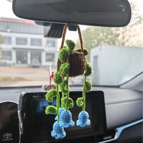 Adorno Colgante de Coche de Ganchillo Hecho a Mano