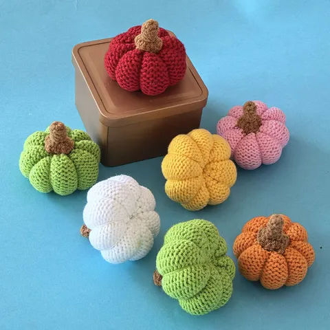 Handgemaakt Gehaakt Garen Pompoen Ornament Halloween Decor Gehaakt Pompoen Beeldje Herfst Oogst Feest Huisdecoratie