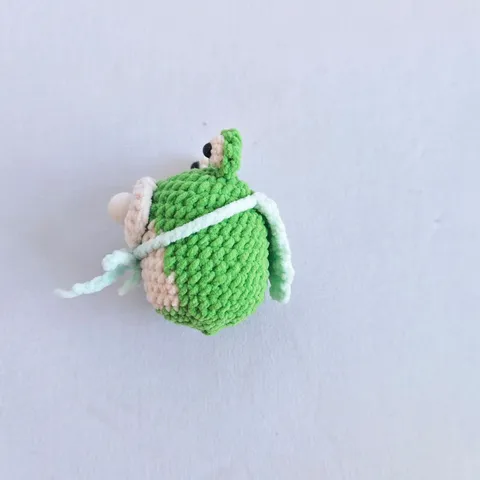 Handgemachte Gehäkelte Seifenblasen Frosch Plüschpuppe Süßes Tier Stofftier Stressabbau Figur Tischdekoration Zuhause Geschenk
