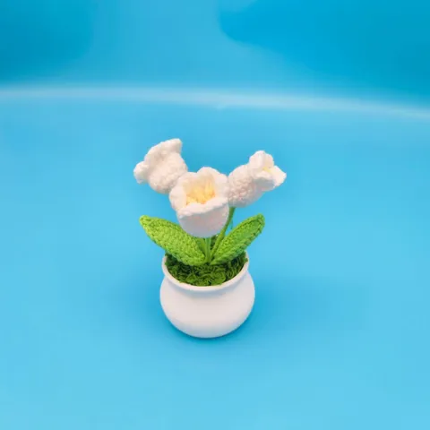 Handgemaakte Gehaakte Wol Lelietje-van-Dalen Potplant Kunstboeket Huis- en Kantoordecoratie