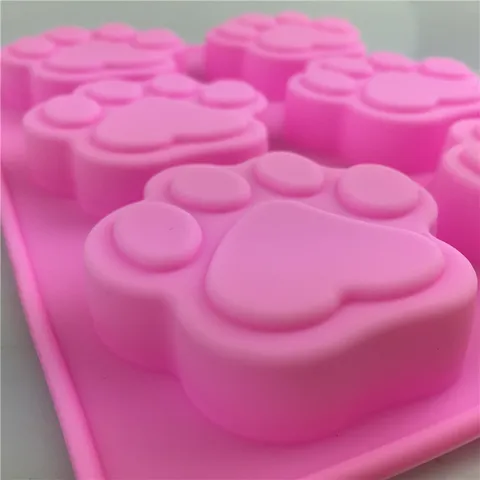 Silicone Paw Print Mold Cute Cartoon Animal Paw Flexible Wax Tablet Mold For Handmade Soap Candle Aromatherapy Gypsum Cake Chocolate Baking Kitchen Home Craft Tools