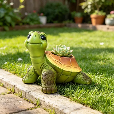 Süßer Harz Schildkröte Sukkulente Blumentopf Tier Pflanzbehälter Tisch Ornament für Heim Balkon Gartendekor