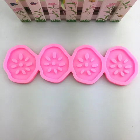 Lotuswurzelscheibe Silikon Kuchenform Vier Aussparungen Lotus Form Schokolade Fondant Mousse Eiscreme Backen Dekorationswerkzeug