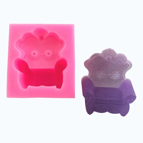 Classical European Sofa Shaped Silicone Mold For Fondant Cake Chocolate Soap Resin DIY Craft Carved Armchair Baking Mold