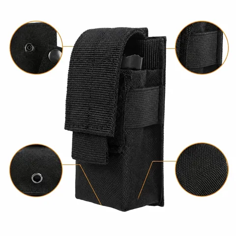 Tactical Flashlight Pouch Nylon Outdoor Running Portable Small Molle Waist Bag EDC Utility Tool Storage Pouch
