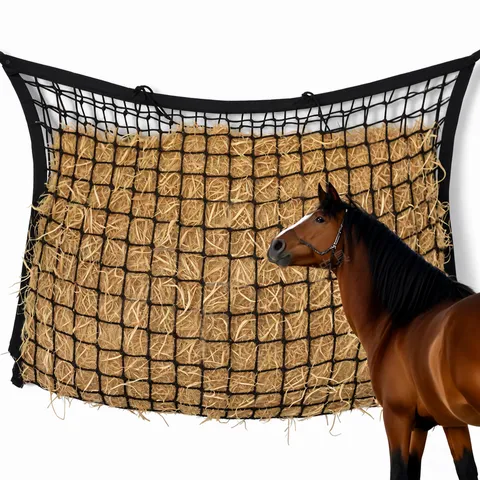 Poche à Fourrage Suspendue pour Écurie en Maille Tissée Résistante à l'Usure en Nylon Sac à Foin pour Équipement Équestre