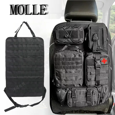 Organizer per Schienale per Sedile Auto Tattico da Esterno Sistema Molle Borsa di Stoccaggio Sospesa in Nylon Kit Multifunzione Militare