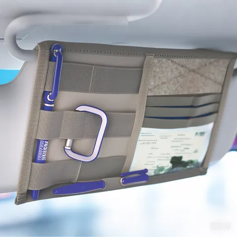 Organisateur de Pare-Soleil de Voiture Multifonctionnel Tactique en Tissu Oxford Sac de Rangement Pochette d'Accessoires Intérieurs de Véhicule Universel