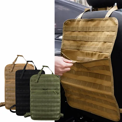 Organisateur de Siège Arrière de Voiture Portable Tapis de Rangement Molle Tactique Nylon Résistant à l'Usure Accessoires Intérieurs Automobile