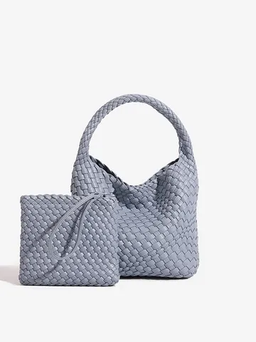 Genuine Leather Woven Tote Bag For Women Luxury Handbag Large Capacity Daily Commute Shoulder Crossbody Bag