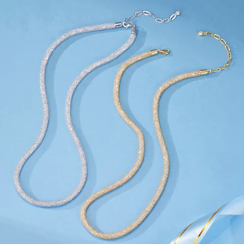 Collier Pendentif Strass Tube à Mailles en Argent Sterling 925 pour Femmes Chaîne Ras du Cou Sac d Argent de Luxe Cadeau Bijoux de Mode