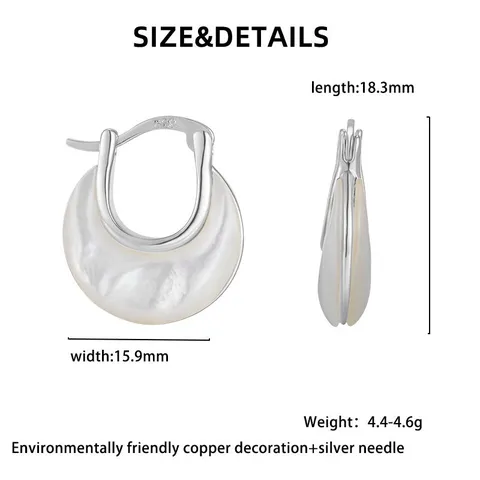 Boucles d'Oreilles Pendantes Françaises Géométriques en Cuivre Plaqué Or Véritable Coquillage Perle Artificielle Avec Tige en Argent Sterling 925 Bijoux Chic Navette pour Femmes