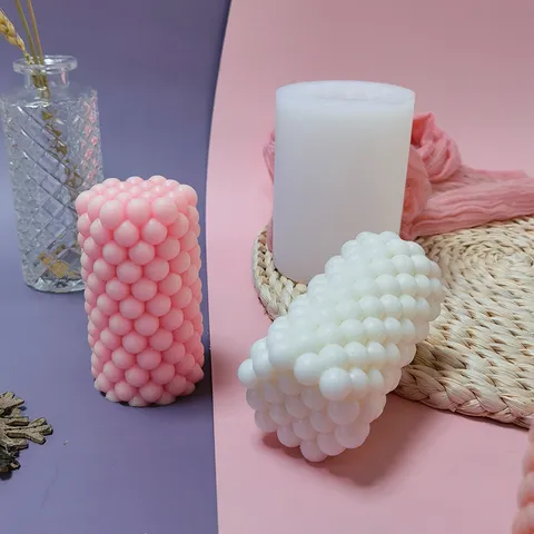 DIY Geometrisch Zylinder Blase Aromatherapie Kerze Silikonform Handgemachte Seife Gips Ornament Backform Handwerkswerkzeug