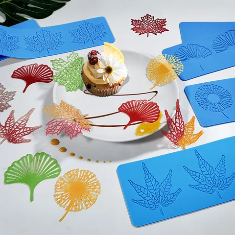 Silicone Leaf Vein Lace Cake Mold Fondant Chocolate Decorating Mat DIY Baking Tool Kitchen Pastry Accessory