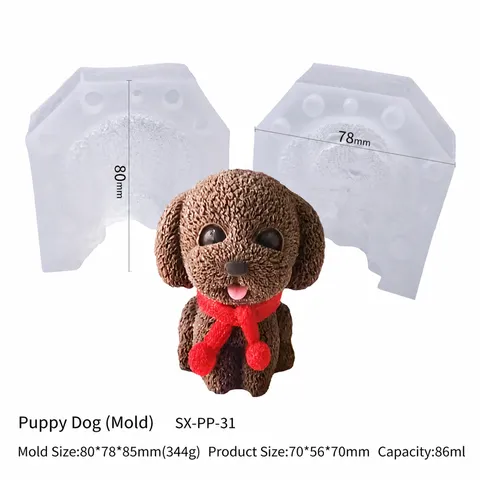 Καλούπι Σιλικόνης για Σκύλο Teddy 3D Καλούπι Παγοκύβων Ζώων Για DIY Ψήσιμο Χειροποίητο Κερί Σάπουνι Ρητίνη Χειροτεχνία Σπίτι Κουζίνα