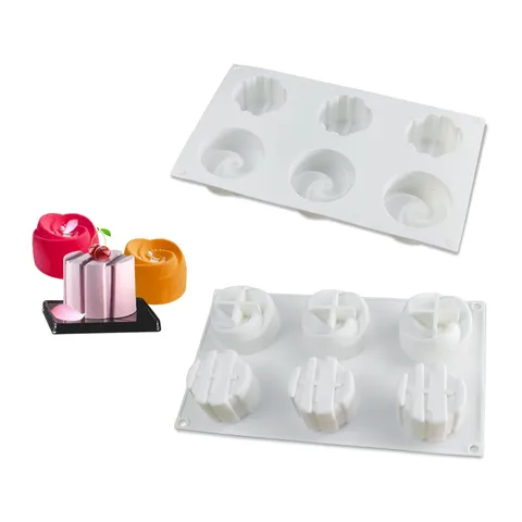Molde para Pasteles de Silicona Blanca Forma de Flor de Rosa Herramienta de Horneado de Mousse Francesa DIY