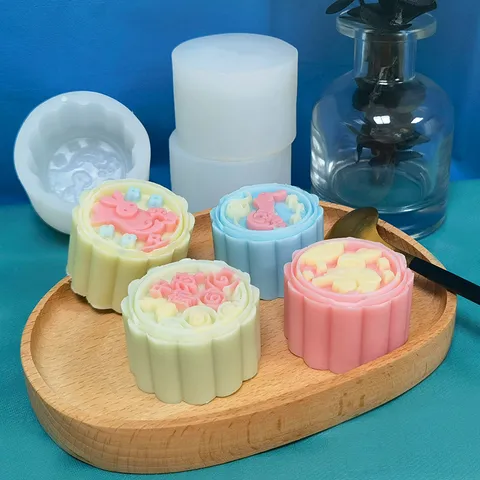 Silicone Moon Rabbit Mooncake Mold DIY Snow Skin Mooncake Mung Bean Pastry Mold Creative Baking Pastry Mold Kitchen Tool