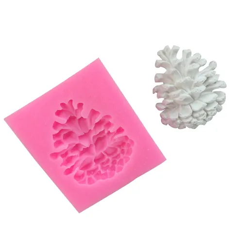 DIY Pinecone Silicone Fondant Mold Christmas Cake Border Decorating Tool Chocolate Gum Paste Mold For Kitchen Baking Sugar Craft