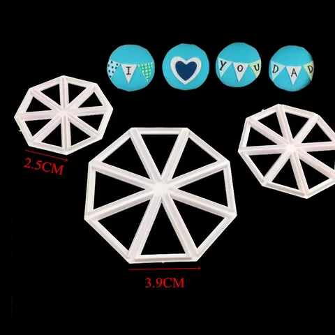 Plastic Geometric Triangle Fondant Mold Cookie Cutter Set Cake Embossing Template DIY Baking Decoration Pastry Cutting Tool