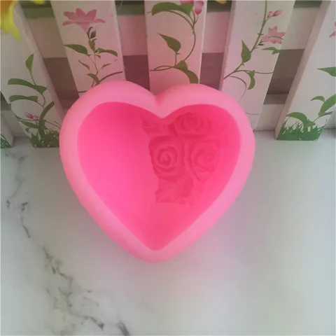 Heart Rose Silicone Cake Mold Embossed Chocolate Fondant Handmade Soap Craft Baking Tools Romantic Valentine Gift Pastry Molds