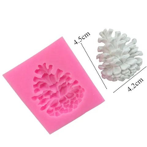 DIY Pinecone Silicone Fondant Mold Christmas Cake Border Decorating Tool Chocolate Gum Paste Mold For Kitchen Baking Sugar Craft