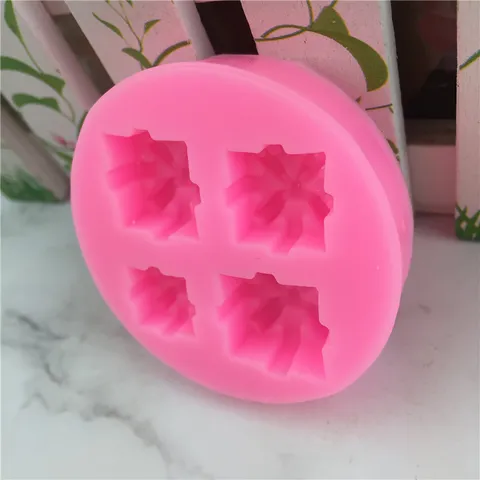 Christmas Gift Box Silicone Fondant Mold 4-Cavity Chocolate Baking Cake Decorating Tool Resin Clay Handmade Craft Soap Mold