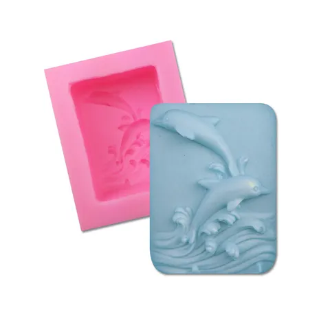 Dolphin Ocean Wave Silicone Fondant Mold DIY Chocolate Cake Baking Tool Relief Candy Sugarcraft Pastry Mold Kitchen Baking Accessories