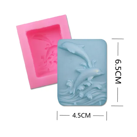 Dolphin Ocean Wave Silicone Fondant Mold DIY Chocolate Cake Baking Tool Relief Candy Sugarcraft Pastry Mold Kitchen Baking Accessories