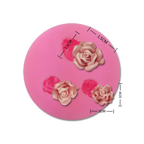 Molde de Silicona de Mini Rosas Herramienta de Decoración de Pasteles Fondant Molde de Chocolate Resina