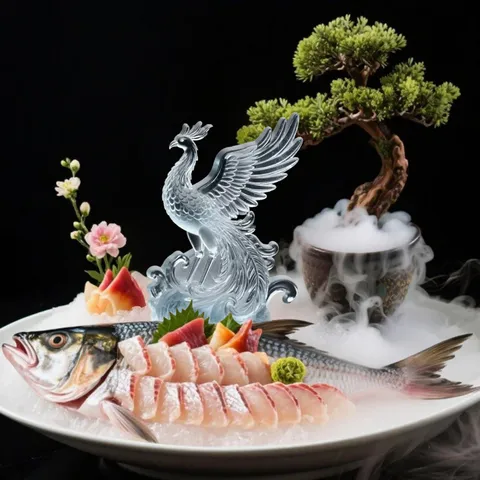 Silicone Ice Sculpture Mold Dragon King Phoenix Mold DIY Sashimi Cold Dish Food Box Landscaping Table Setting Baking Tool