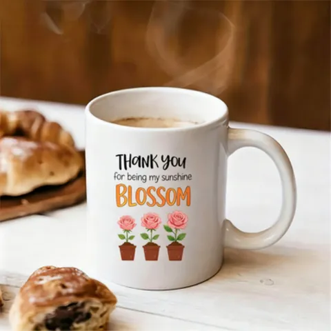 Tasse en Porcellana Margherita Minimaliste Imprimé Alphabet Tasse à Eau Design Plantes Résistant aux Hautes Températures Tasse à Café Cadeau Fête des Enseignants
