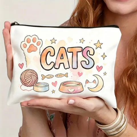 Kosmetiktasche Mit Farbverlauf Buchstaben Druck Aquarell Illustration Reißverschluss Aufbewahrungsbeutel Urban Minimalistisch Polyester Kulturbeutel Damen