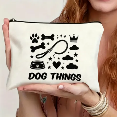 Minimalist Black and White Illustration Polyester Clutch Bag Handheld Zipper Storage Pouch For Women Travel Gym Makeup Organizer